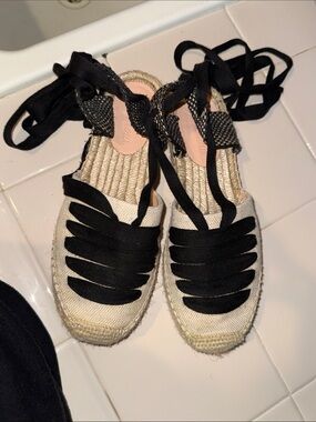 Women’s  jcrew Natural Espadrille Lace-Up Sandals